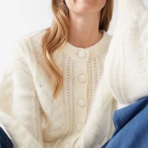 & OTHER STORIES Cropped Cable Knit Cardigan SZ: small